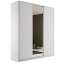 Ver imagem 2 de Guarda Roupa Casal 100% MDF BP com 3 Portas e 1 Espelho Zermatt Branco