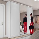 Ver mais imagens de Guarda Roupa Casal 100% MDF BP com 3 Portas e 1 Espelho Zermatt Branco