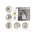 Ver imagem 7 de Guarda Roupa Casal 100% MDF BP com 3 Portas e 1 Espelho Zermatt