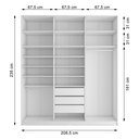 Ver imagem 5 de Guarda Roupa Casal 100% MDF BP com 3 Portas e 1 Espelho Zermatt Branco