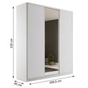 Ver imagem 4 de Guarda Roupa Casal 100% MDF BP com 3 Portas e 1 Espelho Zermatt Branco