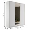 Guarda Roupa Casal 100% MDF BP com 3 Portas e 1 Espelho Zermatt - 4