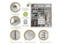 Ver imagem 7 de Guarda Roupa Casal 100% MDF BP com 3 Portas e 1 Espelho Zermatt Branco