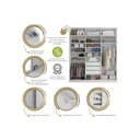 Ver imagem 7 de Guarda Roupa Casal 100% MDF BP com 3 Portas e 1 Espelho Zermatt