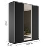 Guarda Roupa Casal 100% MDF BP com 3 Portas e 1 Espelho Zermatt - 4