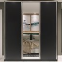 Ver imagem 3 de Guarda Roupa Casal 100% MDF BP com 3 Portas e 1 Espelho Zermatt Preto