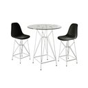 Ver imagem 1 de Jogo Mesa Bistrô Eames Vidro 60Cm 2 Banquetas Preta Base Ferro Branco - Cor: Branco