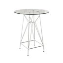 Ver imagem 4 de Jogo Mesa Bistrô Eames Vidro 60Cm 2 Banquetas Preta Base Ferro Branco - Cor: Branco