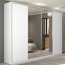 Ver imagem 1 de Guarda Roupa Casal 100% MDF BP com 4 Portas e 2 Espelhos Zermatt Branco