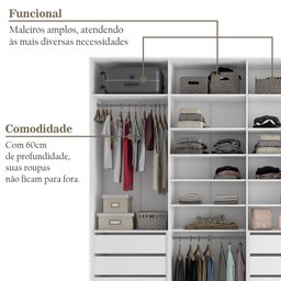 Guarda Roupa Casal 100% MDF BP com 4 Portas e 2 Espelhos Zermatt - 12