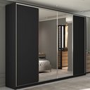 Ver imagem 1 de Guarda Roupa Casal 100% MDF BP com 4 Portas e 2 Espelhos Zermatt Preto