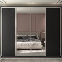 Ver imagem 3 de Guarda Roupa Casal 100% MDF BP com 4 Portas e 2 Espelhos Zermatt Preto