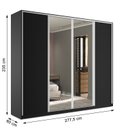 Ver imagem 4 de Guarda Roupa Casal 100% MDF BP com 4 Portas e 2 Espelhos Zermatt Preto
