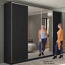 Ver mais imagens de Guarda Roupa Casal 100% MDF BP com 4 Portas e 2 Espelhos Zermatt Preto