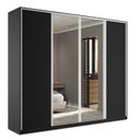 Ver imagem 2 de Guarda Roupa Casal 100% MDF BP com 4 Portas e 2 Espelhos Zermatt Preto