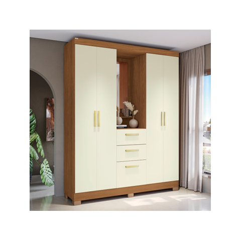 Roupeiro Casal Capelinha com Espelho Paris Atacama Canela/off White Cod: 501.070