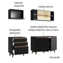 Ver imagem 5 de Armário de Cozinha Compacta 180cm Preto Reims Madesa 01