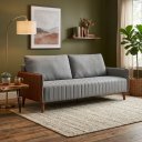 Ver imagem 6 de Sofa Living Linho Cinza 160cm da Vinci Pes de Madeira Top Sofas Premium Sala de Estar