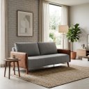 Ver imagem 2 de Sofa Living Linho Cinza 160cm da Vinci Pes de Madeira Top Sofas Premium Sala de Estar
