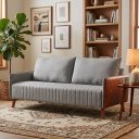 Ver imagem 1 de Sofa Living Linho Cinza 160cm da Vinci Pes de Madeira Top Sofas Premium Sala de Estar