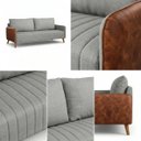 Ver imagem 5 de Sofa Living Linho Cinza 160cm da Vinci Pes de Madeira Top Sofas Premium Sala de Estar