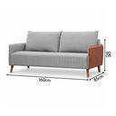Ver imagem 4 de Sofa Living Linho Cinza 160cm da Vinci Pes de Madeira Top Sofas Premium Sala de Estar