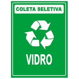 Placa Coleta Seletiva Condomínio Material Reciclável - Vidro Reciclável 15x20cm Tacolado 05 Unidades - 1