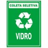 Placa Coleta Seletiva Condomínio Material Reciclável - Vidro Reciclável 15x20cm Tacolado 05 Unidades - 1