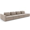 Ver imagem 1 de Sofá Ilha com Puff para Sala Living 505cm Amber M03 Veludo Bege - Lyam Decor