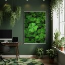 Ver imagem 1 de Quadro Decorativo Trevo Verde 70x50cm Mold Preta