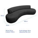 Ver imagem 3 de Divã Recamier Celeste Curvo Sala Estar Luxo 180cm Linho