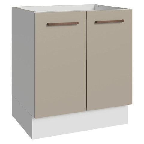Balcão de Cozinha 70 cm 2 Portas (sem Tampo) Branco/Crema Agata Madesa