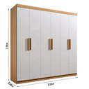 Ver imagem 2 de Guarda Roupa Colibri 6 Portas 6 Gavetas Cinamomo/Off D Doro