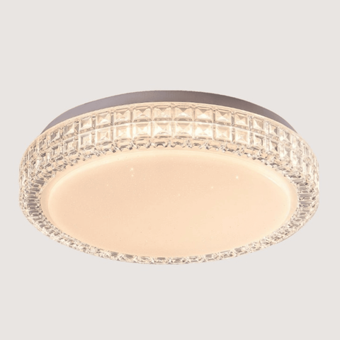 Plafon Redondo de Cristal Acrílico Branco 28cm Led 20w 3 em 1 Bivolt