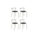 Ver imagem 1 de Banqueta Sala de Jantar 105 Kit 4 Uni Prata/courano Preto - Carraro