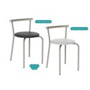 Ver mais imagens de Banqueta Sala de Jantar 105 Kit 4 Uni Prata/courano Preto - Carraro