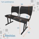 Ver imagem 2 de Cadeira Longarina Recepção Plástica Mastcmol com 02 Lugares na Cor Preta