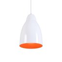 Ver imagem 3 de Pendente Bala Luminária Lustre Alumínio Branco Brilhante C/ Laranja - T&T Iluminação