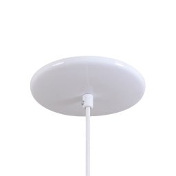 Pendente Bala Luminária Lustre Alumínio Branco Brilhante C/ Laranja - T&T Iluminação - 2