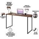 Ver imagem 7 de Kit Escritório Estante Areta 3 Prateleiras com Mesa Industrial Aspen 120cm C01 Nogal - Lyam Decor