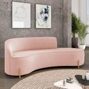 Ver imagem 2 de Sofá 4 Lugares Orgânico 220cm Pé Dourado Morgan Veludo Rosê D03 - D'Rossi