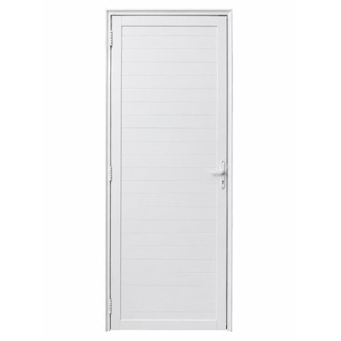 Porta de Giro Alumínio Branco Lambril c/Maçaneta Maxx - 210x85 - Esquerda