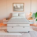 Ver imagem 4 de Cama Box Baú Viúva + Colchão Paris Molas Ensacadas Branco Couro Branco/branco