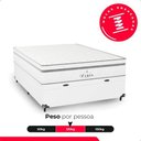 Ver imagem 7 de Cama Box Baú Viúva + Colchão Paris Molas Ensacadas Branco Couro Branco/branco