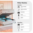 Ver imagem 5 de Cama Box Baú Viúva + Colchão Paris Molas Ensacadas Branco Couro Branco/branco