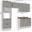 Ver imagem 3 de Cozinha Modulada Completa 4 Peças 100% MDF Modelo Americano Provençal Iluminata Cinza/Branco/Fendi/É