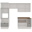 Ver imagem 4 de Cozinha Modulada Completa 4 Peças 100% MDF Modelo Americano Provençal Iluminata Cinza/Branco/Fendi/É