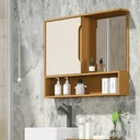 Ver imagem 3 de Kit Conjunto Gabinete Balcão Banheiro Espelheira Cuba Barém:nature/off White
