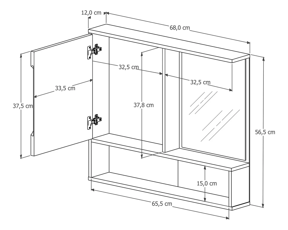 Kit Conjunto Gabinete Balcão Banheiro Espelheira Cuba Barém:nature/off White - 7
