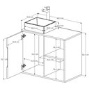 Ver mais imagens de Kit Conjunto Gabinete Balcão Banheiro Espelheira Cuba Barém:nature/off White